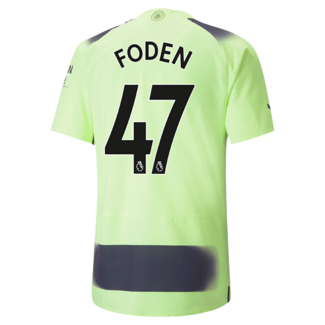 Camisa Manchester City III 2022/23 Jogador (Foden #47) - Verde+Preto
