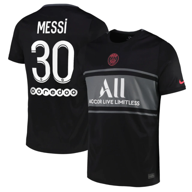 Camisa PSG III 2021/22 Torcedor (Messi #30) - Preto