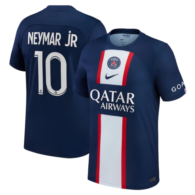 Camisa PSG I 2022/23 Torcedor (Neymar Jr #10) - Azul+Branco