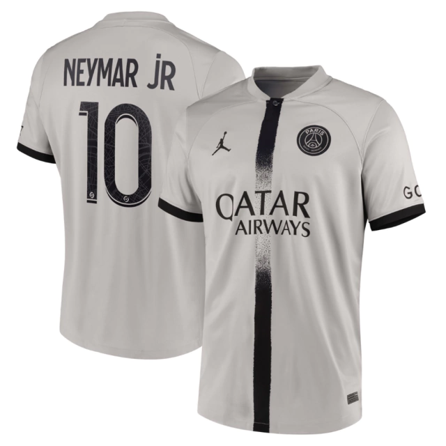 Camisa PSG II 2022/23 Torcedor (Neymar Jr #10) - Cinza