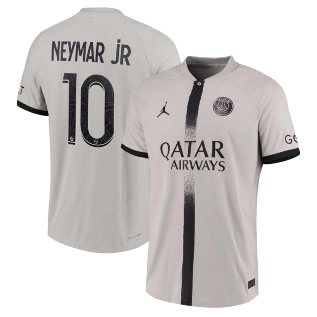 Camisa PSG II 2022/23 Jogador (Neymar Jr #10 - Ligue 1) - Cinza