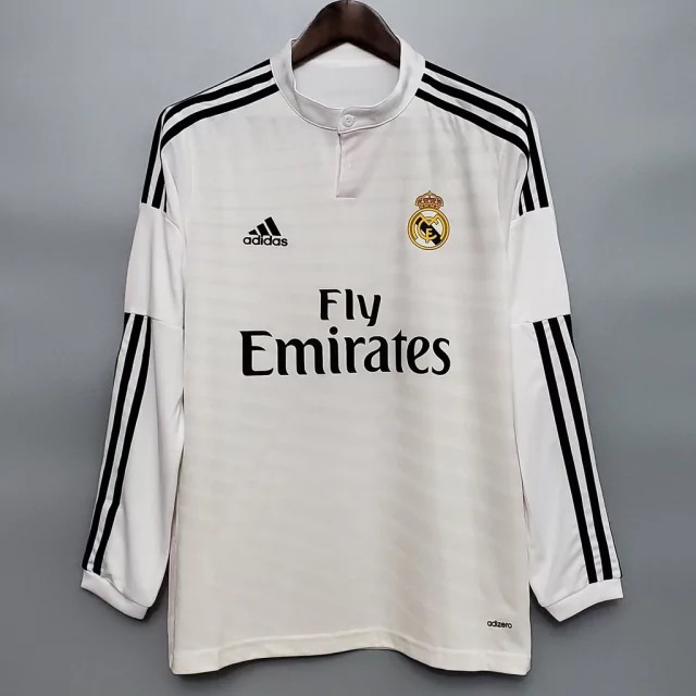 Camisa Real Madrid I 2014/15 Retrô Manga Longa - Branco