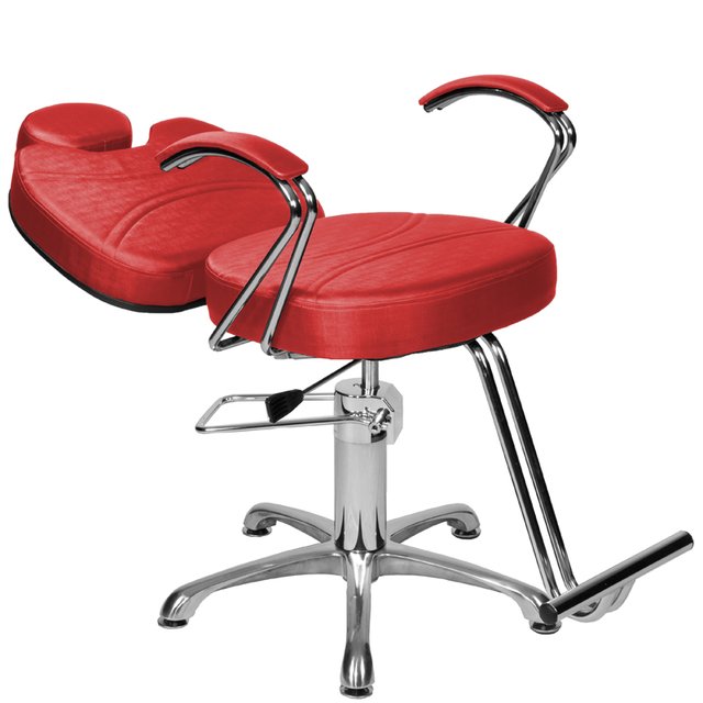 Cadeira poltrona reclinavel topazio salão de beleza, cabeleireiro,  barbeiro, fortebello móveis - preto courino