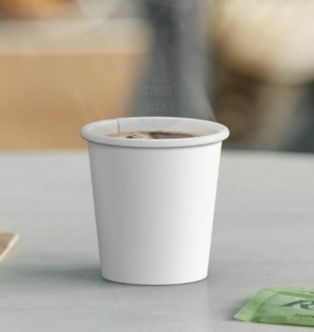 50 Copo Biodegradável 50 Ml Branco Café Expresso / Espresso