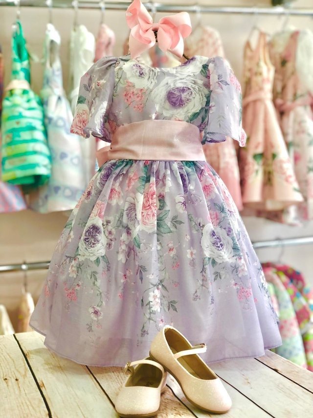 Vestido Infantil Flores lilás Petit Cherie (Princesas Menores)