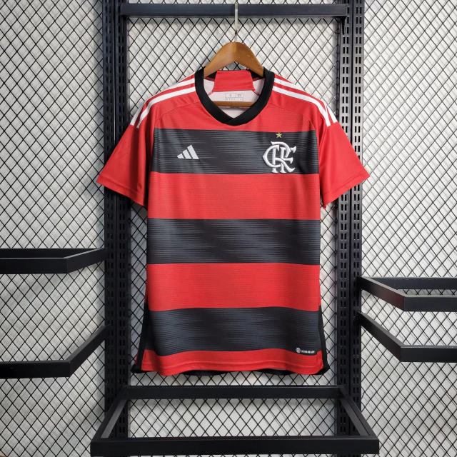 Camisa Flamengo I 2023 Torcedor - Vermelha e Preta