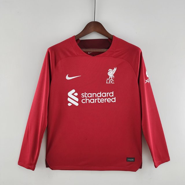 Camisa Manga Longa Liverpool I 2022/23 Torcedor