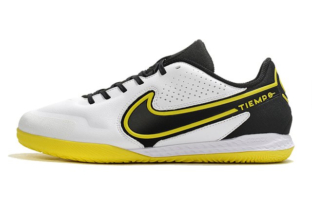 Chuteira Futsal Nike Tiempo Legend 9 Pro Branco e Amarelo