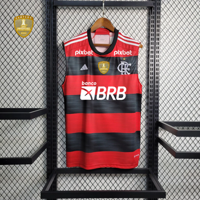 Regata Flamengo I Torcedor Vermelha E Preta Com Patches