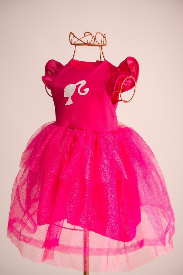 Vestido de princesa xadrez para meninas, Barbie Cosplay infantil