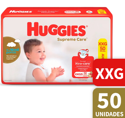 Pañales para niños HUGGIS extra extra grande ( PAQ x 50unidades )