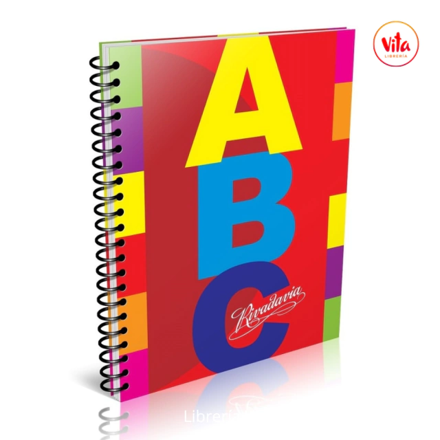 Cuaderno ABC espiral tapa dura 100 hojas cuadriculadas