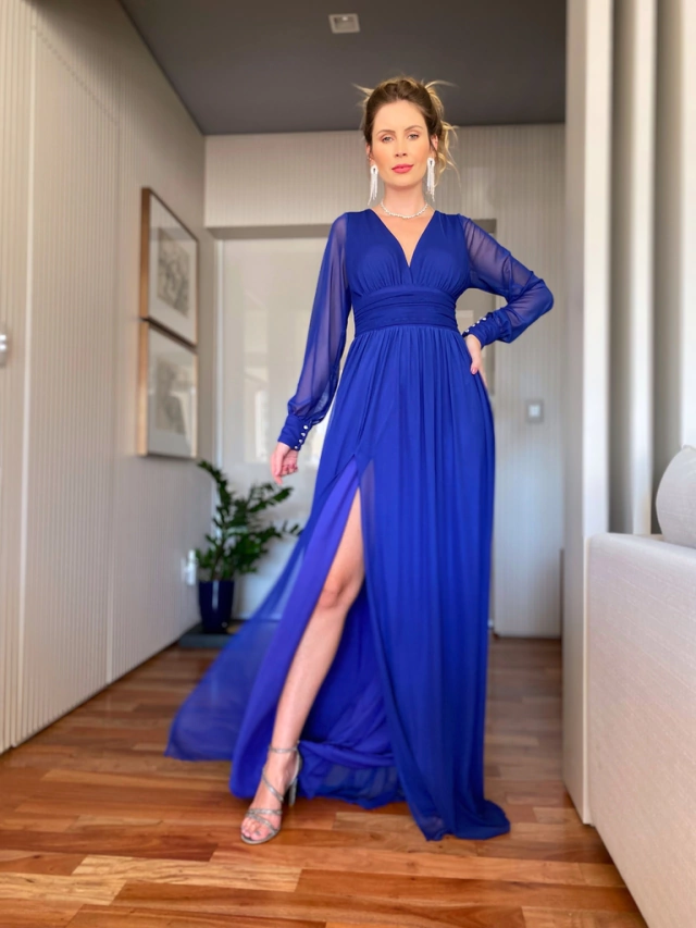 Vestido de Festa Elisa Azul Royal - Lovissa Moda Festa