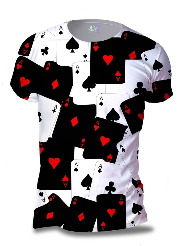 Camisa Camiseta Naipes Poker Baralho Estampa Total Personalizada PKR10