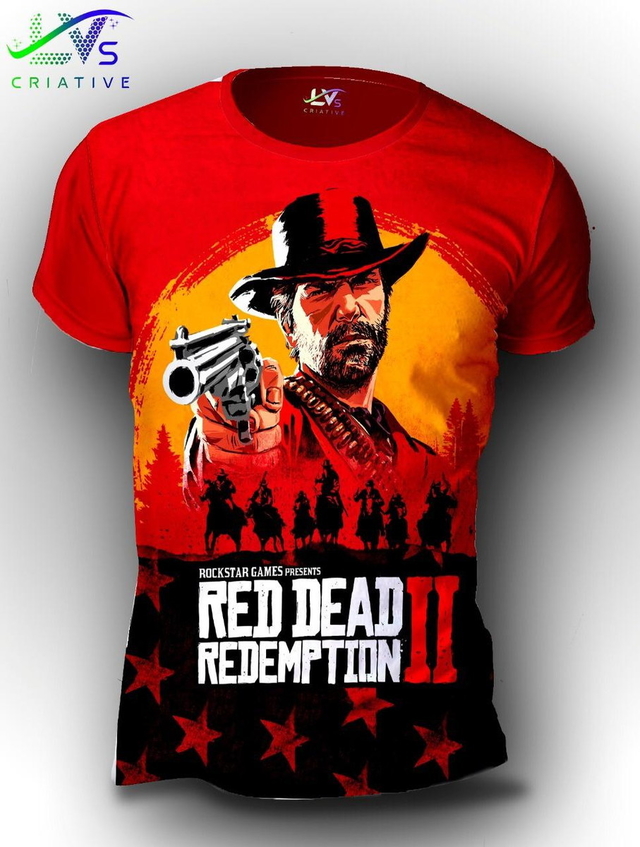 Camisa Camiseta Red Dead Redemption Estampa Total Personalizada RED1