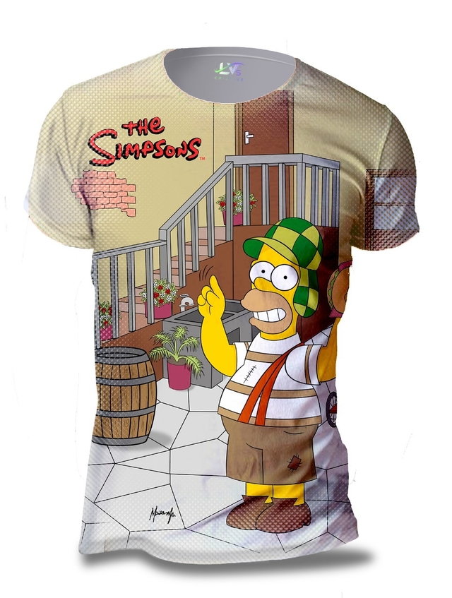 Camisa Camiseta Homer Simpsons Chaves Personalizada Estampa Total SMP11