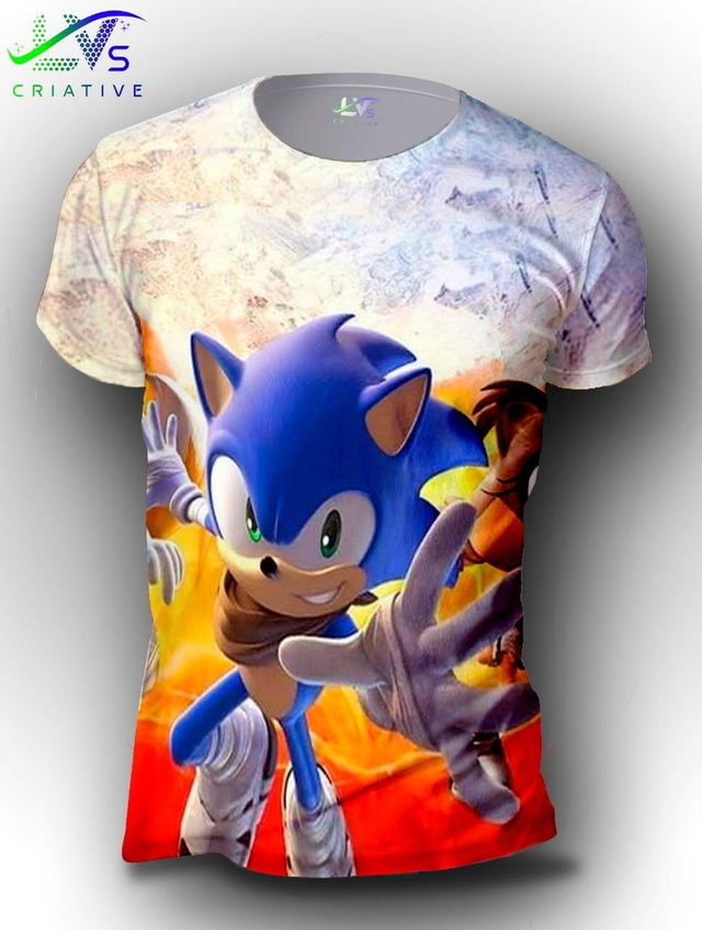 Camisa Camiseta Sonic Game The hedgehog Estampa Total Personalizado SNC11