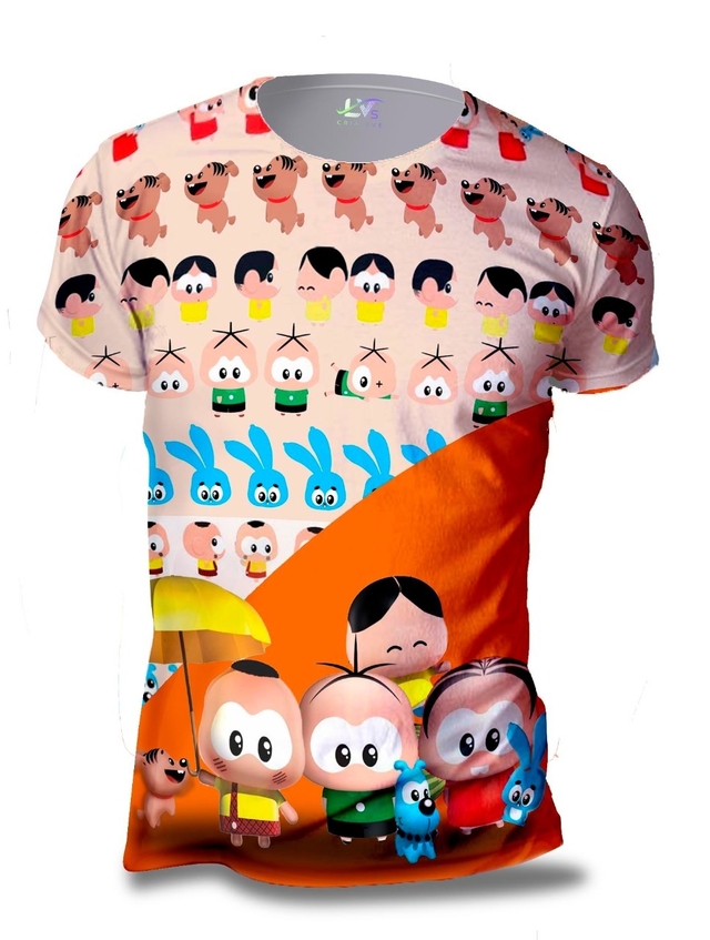 Camisa Camiseta Turma da Mônica Toy Estampa Total Personalizada TDM28