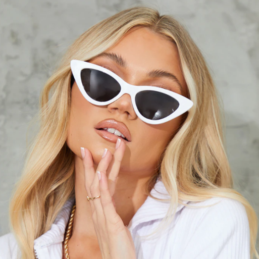 Óculos de Sol Gatinho - Branco - Comprar em PINKFLOR