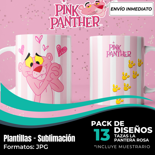 Plantillas Para Tazas La Pantera Rosa Modelo 1 2329