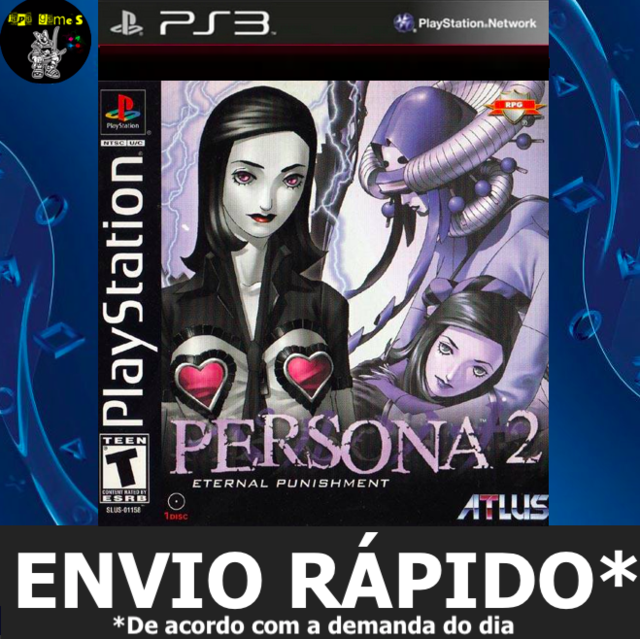 Persona 2 Eternal Punishment Classico Ps1 Jogos Ps3 PSN Digital Playstation  3