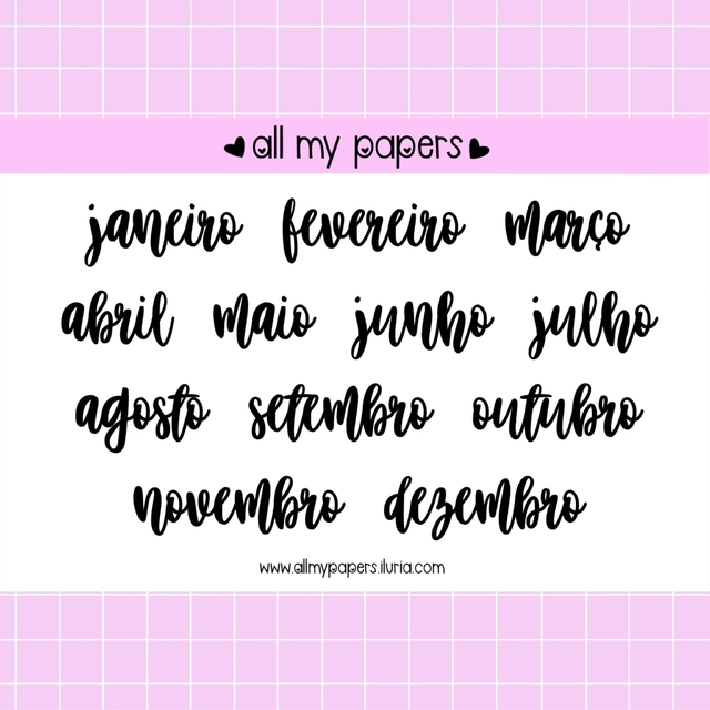 Adesivos Meses Lettering Comprar Em All My Papers