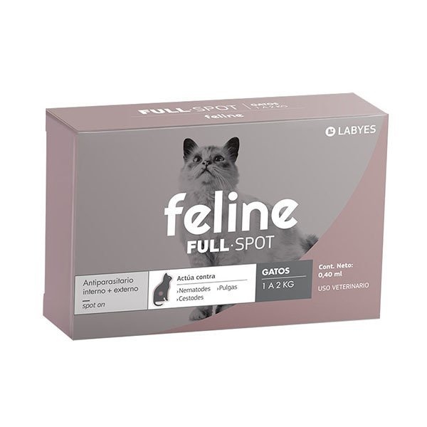 Anti pulgas, garrapatas y parásitos internos para gato desde 1kg hasta 2kg  en pipeta Feline Full