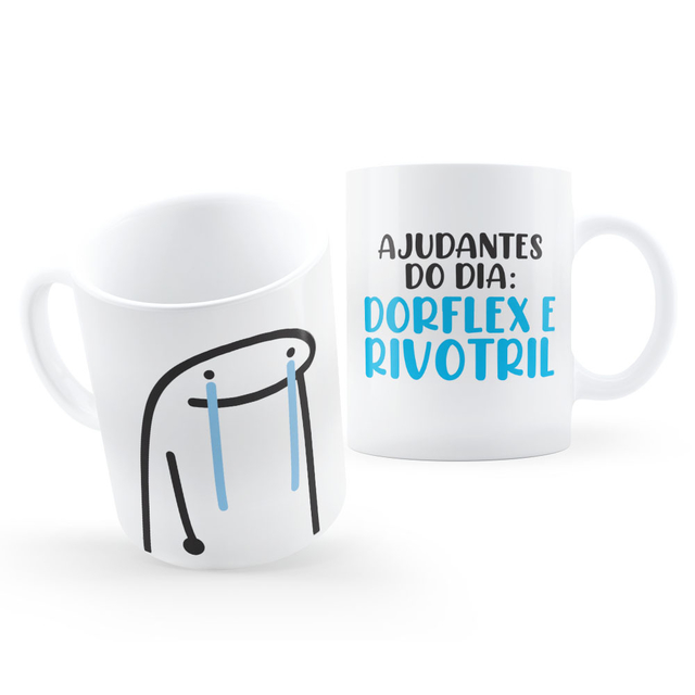 Caneca Flork Meme Aniversário Dorflex Ou Rivrotril