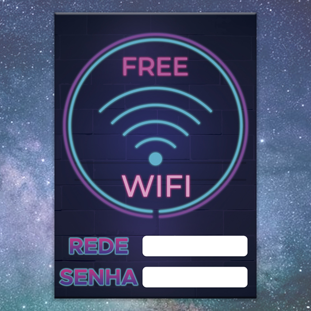 Placa Decorativa p/ anotar Wi-fi Neon - Rei dos Ímãs
