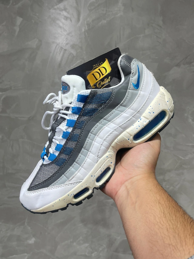 Nike Air Max 95 - Branco, cinza e azul - DD Outlet