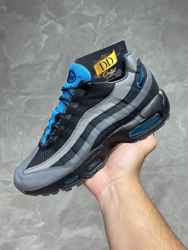 Nike Air Max 95 - Preto, cinza e azul - DD Outlet
