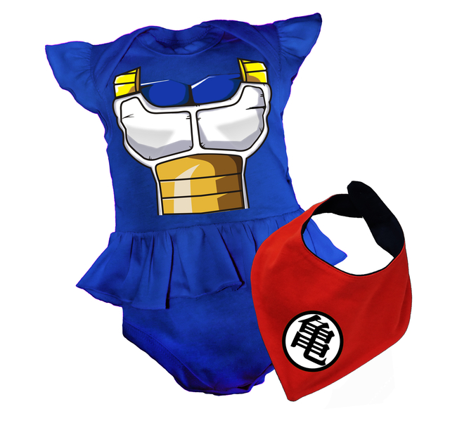 Pañalero Niña - Disfraz para Bebé - Halloween - Vegeta + Goku