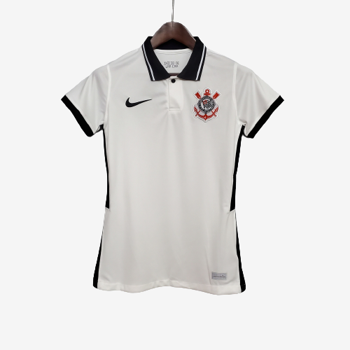 Camisa Corinthians I 20/21 Feminina - Branco e Preto