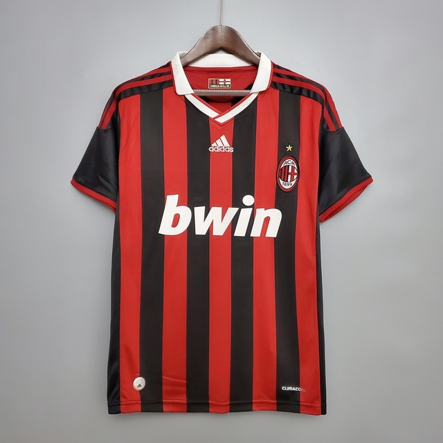 Camisa Milan Retrô 09/10 - Adidas - Vermelha e Preta | FutLoja IDC