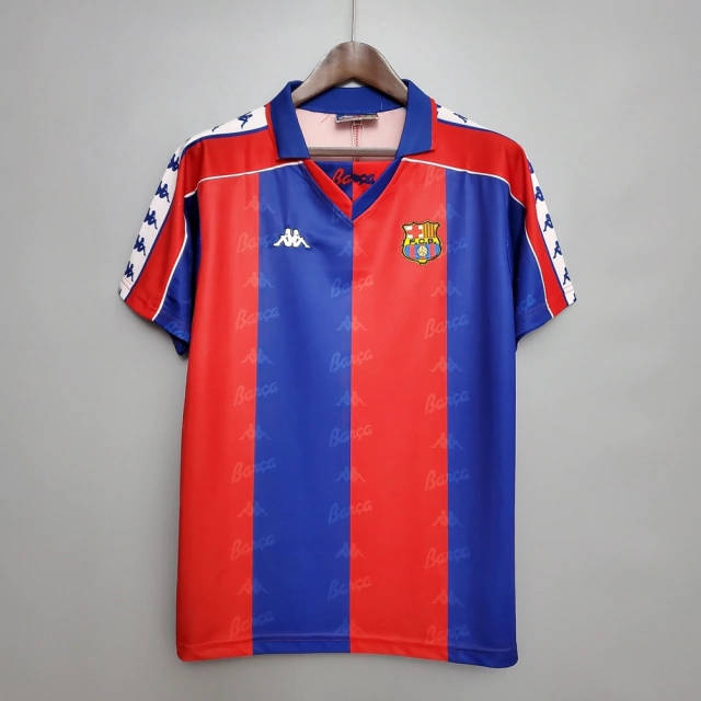 Camisa Barcelona Retrô 92/95 - Kappa - Azul e Grená | FutLoja IDC