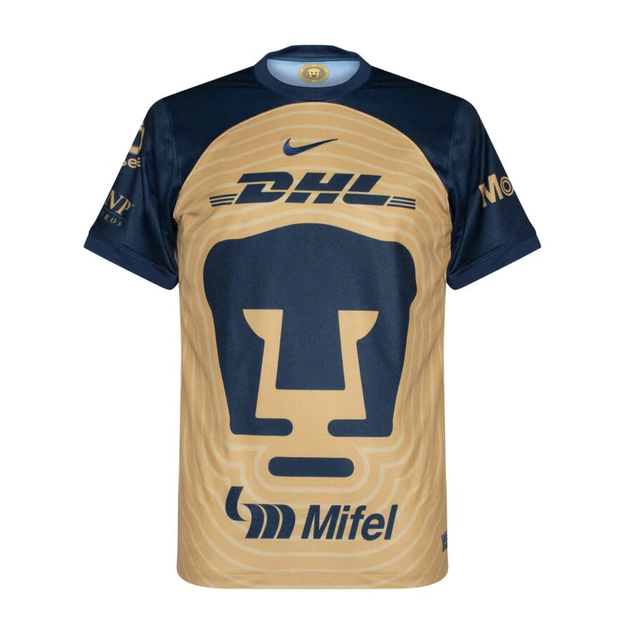 Camisa Pumas II 22/23 Dourada e Azul - Nike - Masculino Torcedor