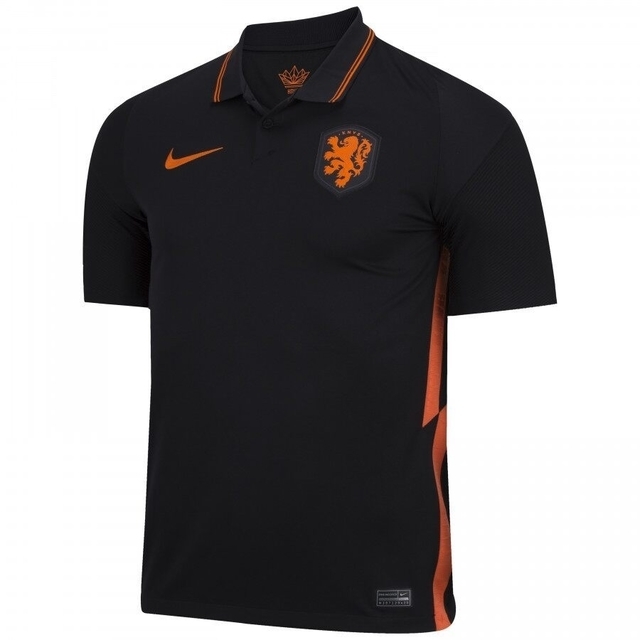 Camisa Seleção Holandesa II 20/21 Preta e Laranja - Masculino Torced