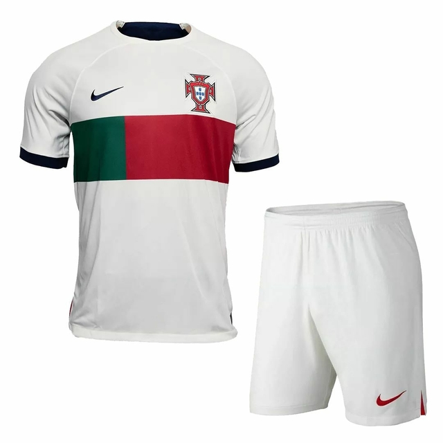 Conjunto Infantil Portugal 22/23 Branca - Camisa e Shorts - Nike