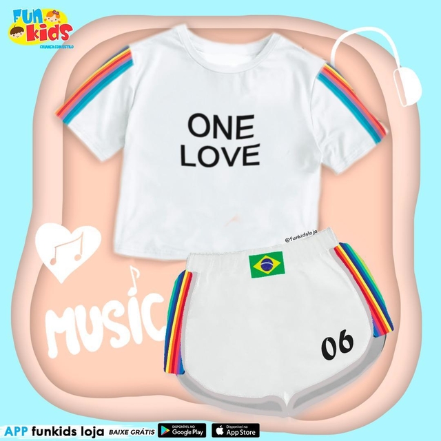 Conjunto One Love - Fun Kids | Loja de Roupas Infantis