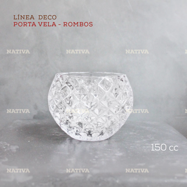 Rombos 150 cc - 03 - Recipiente o mate de vidrio para velas