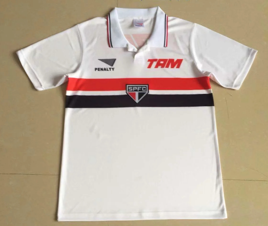 Camisa Retrô São Paulo I 1994 Torcedor Penalty Masculina - Branco e Vermelho
