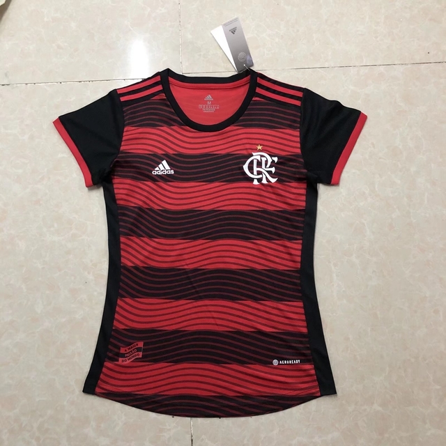 Camisa Flamengo I 22/23 Vermelha e Preta - Feminina - Adidas