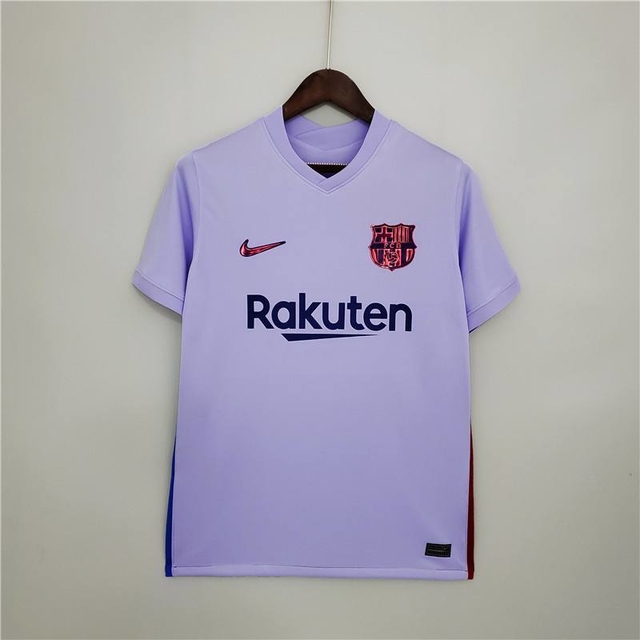 camisa 2 do Barcelona lilás 21/22 fluorescente