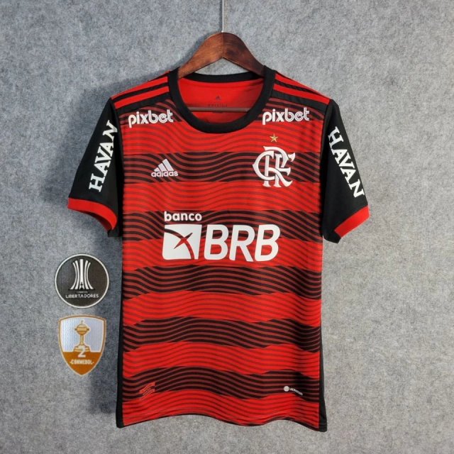Camisa Flamengo 1 com todos Patrocínios Torcedor Masculina 2022 / 202