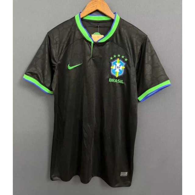 Camisa seleção Brasil 22/23 Preta e Verde - Copa do Mundo - edição especial