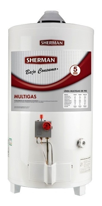 TERMOTANQUE A GAS SHERMAN 80 LITROS DE PIE Selectogar