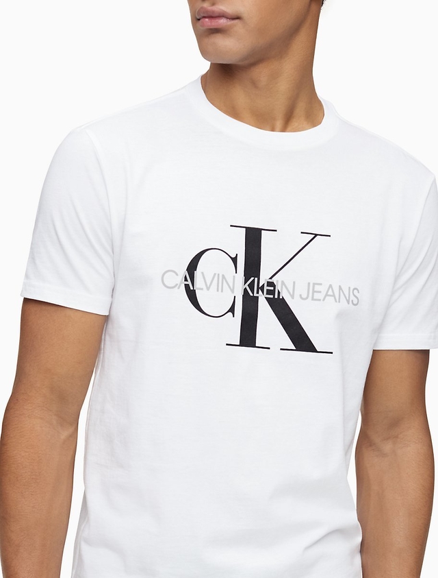 Camiseta Calvin Klein Logo Branca - Rose Importados