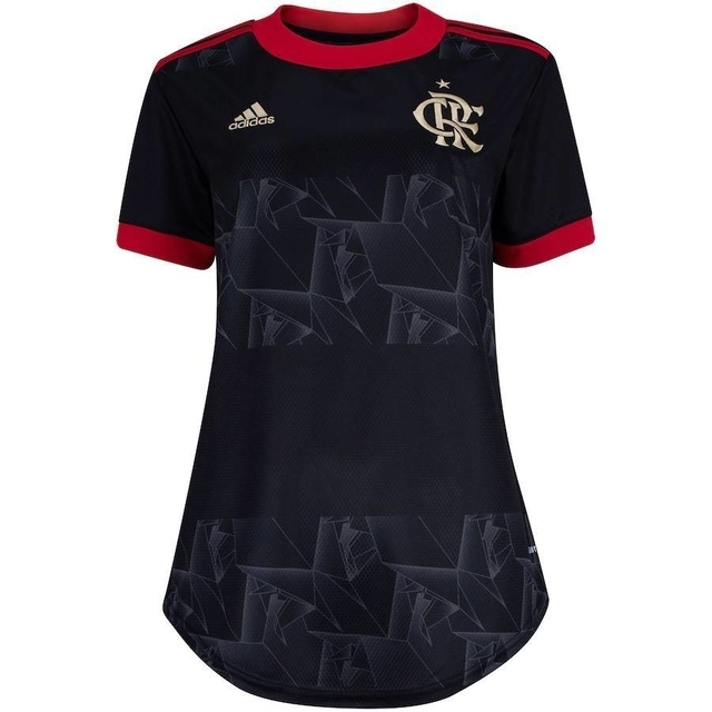 Camisa Flamengo III 21/22 Preta - Feminina Baby Look