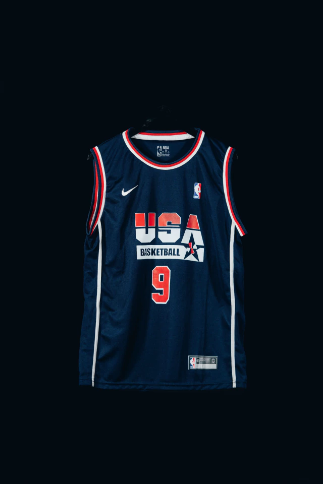 Grabar Borrar Cuidar Camiseta USA Michael Jordan (9) AZUL - TUSNICKERS