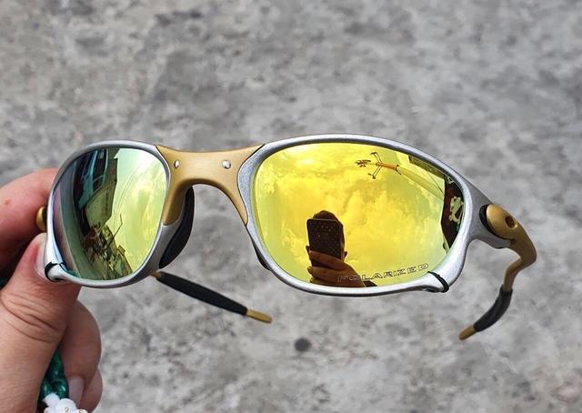Óculos De Sol Oakley Double X Armação 24K Lentes Gold Polarizadas